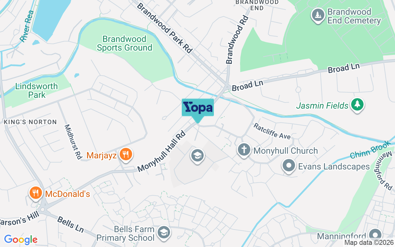 Map showing the location of B30 3QZ