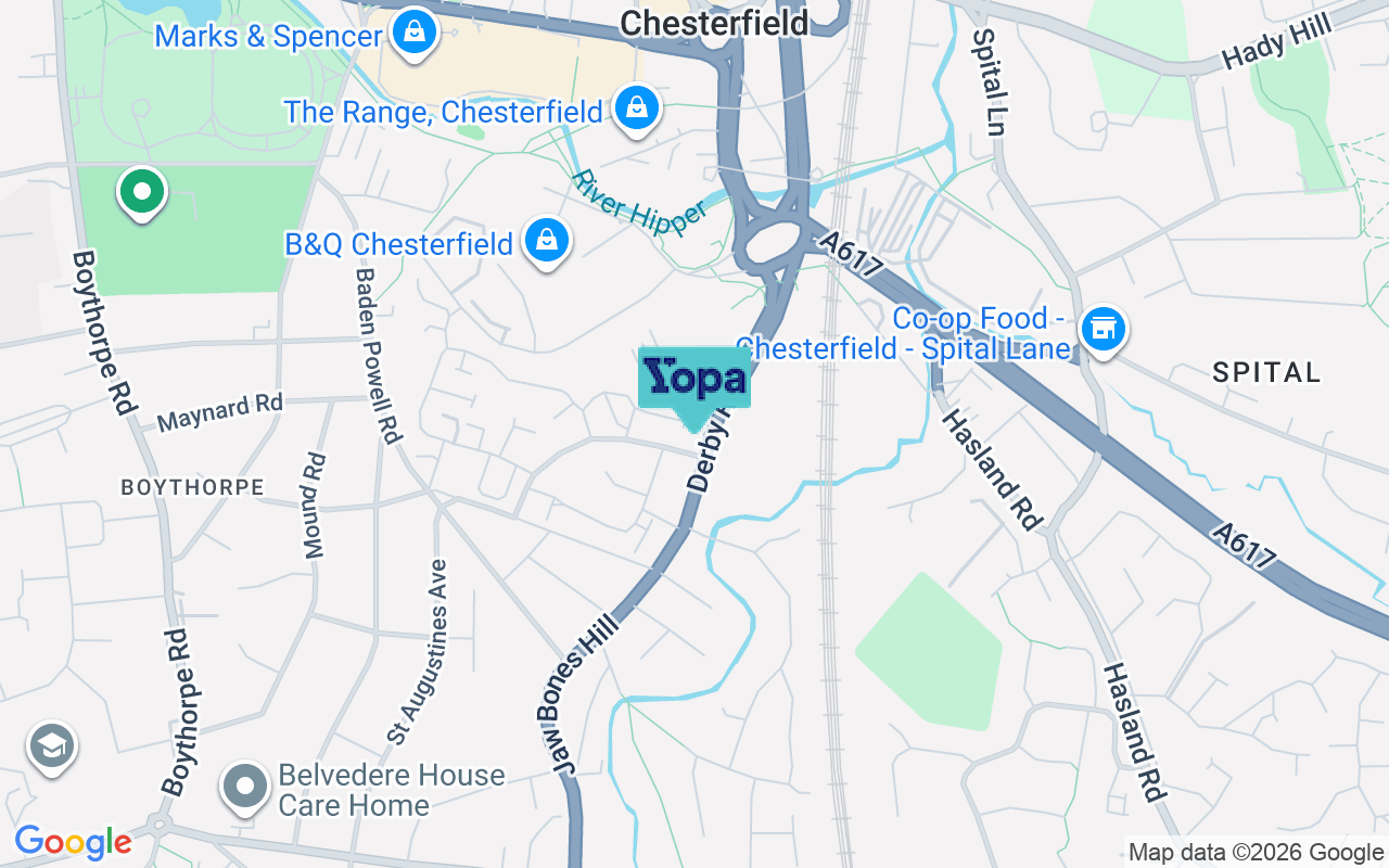 Map showing the location of S40 2GD