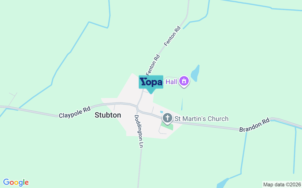Map showing the location of NG23 5BT