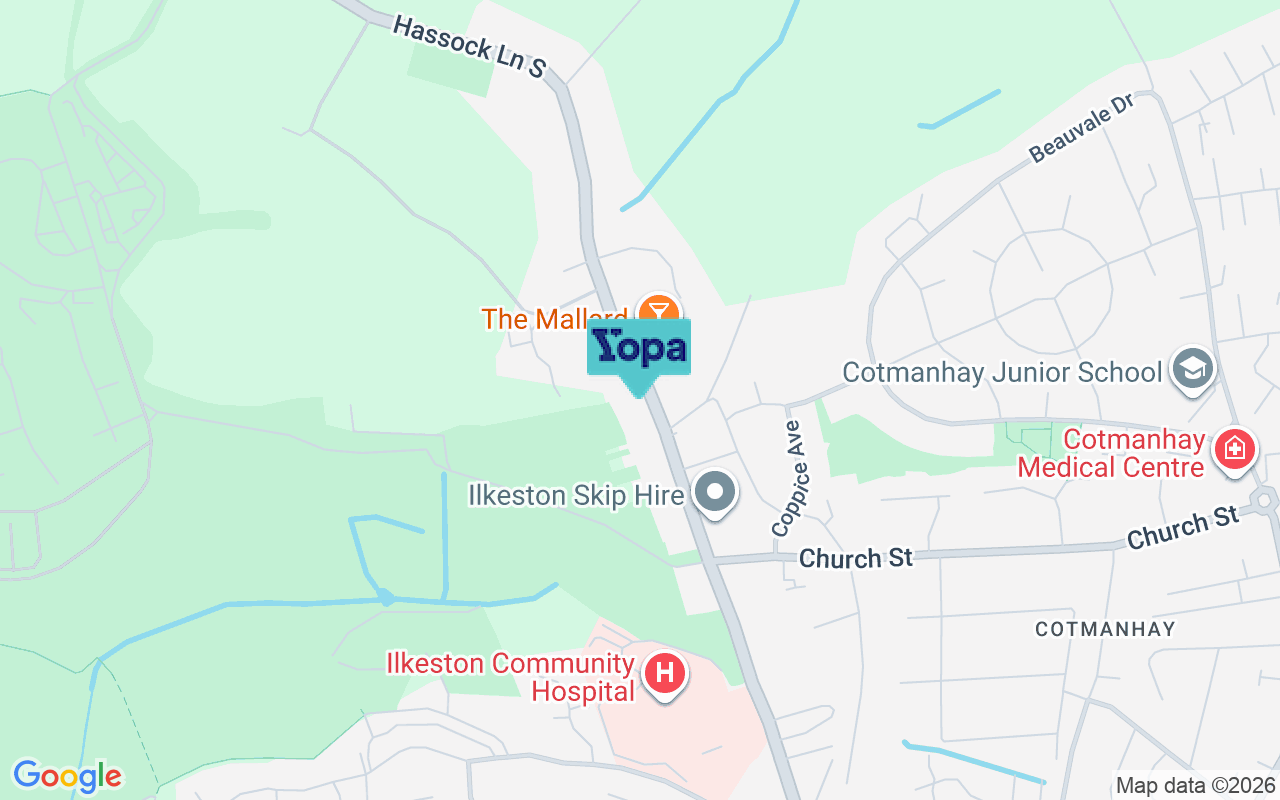 Map showing the location of DE7 8TN