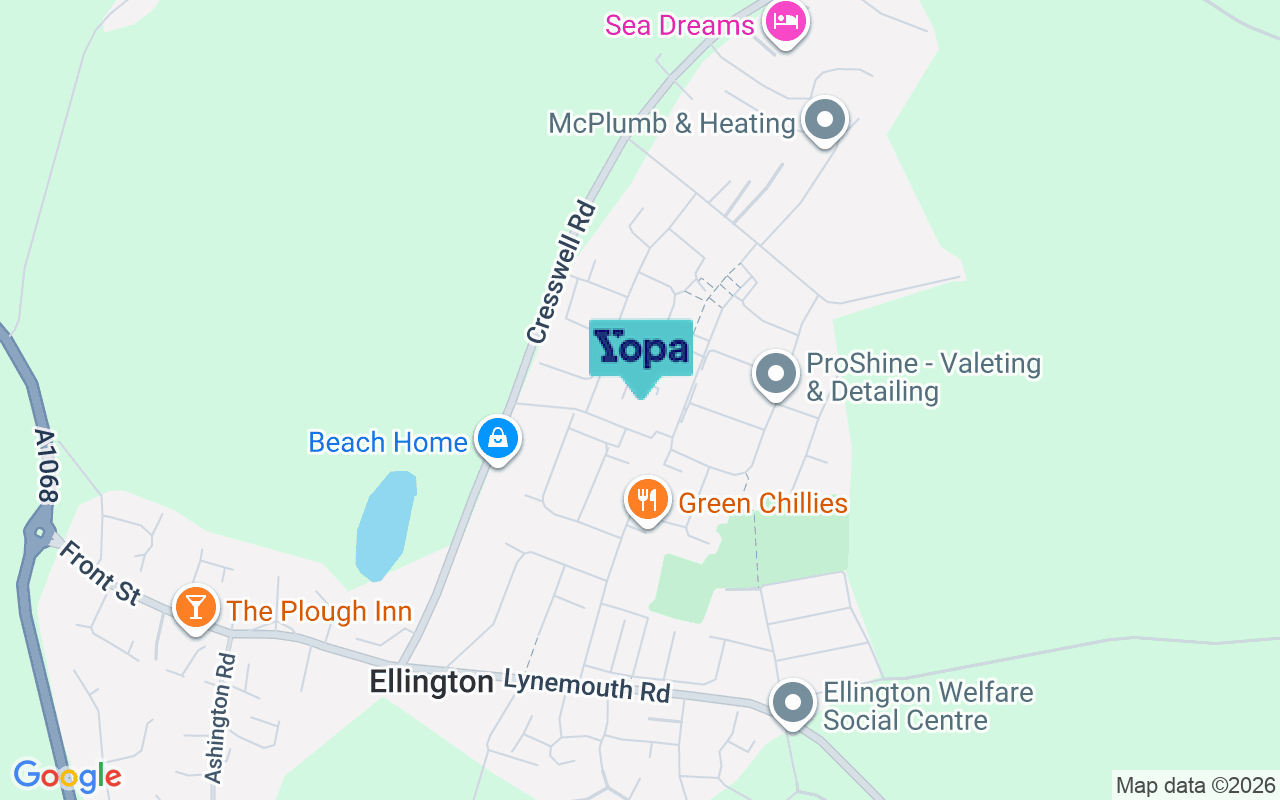 Map showing the location of NE61 5LR