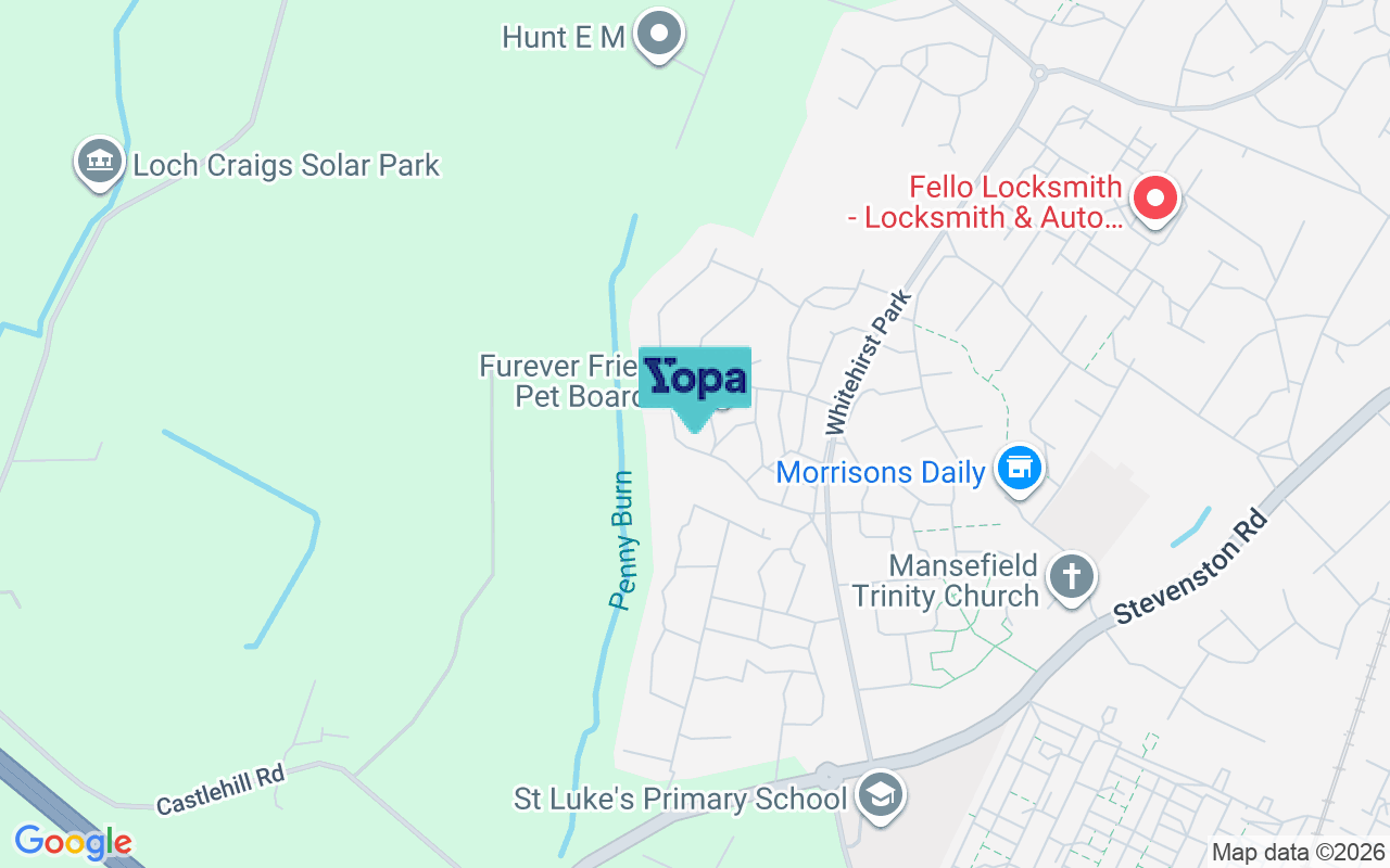 Map showing the location of KA13 6TW