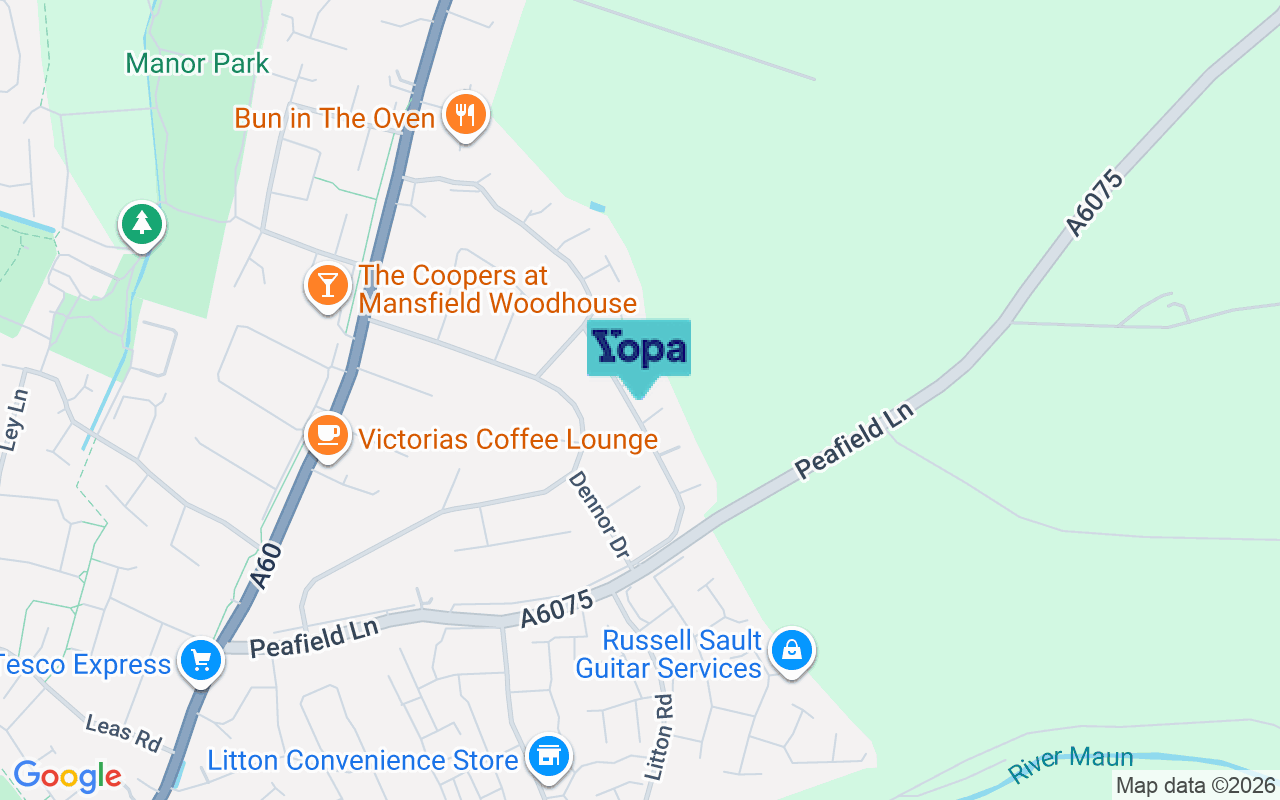 Map showing the location of NG19 9HH