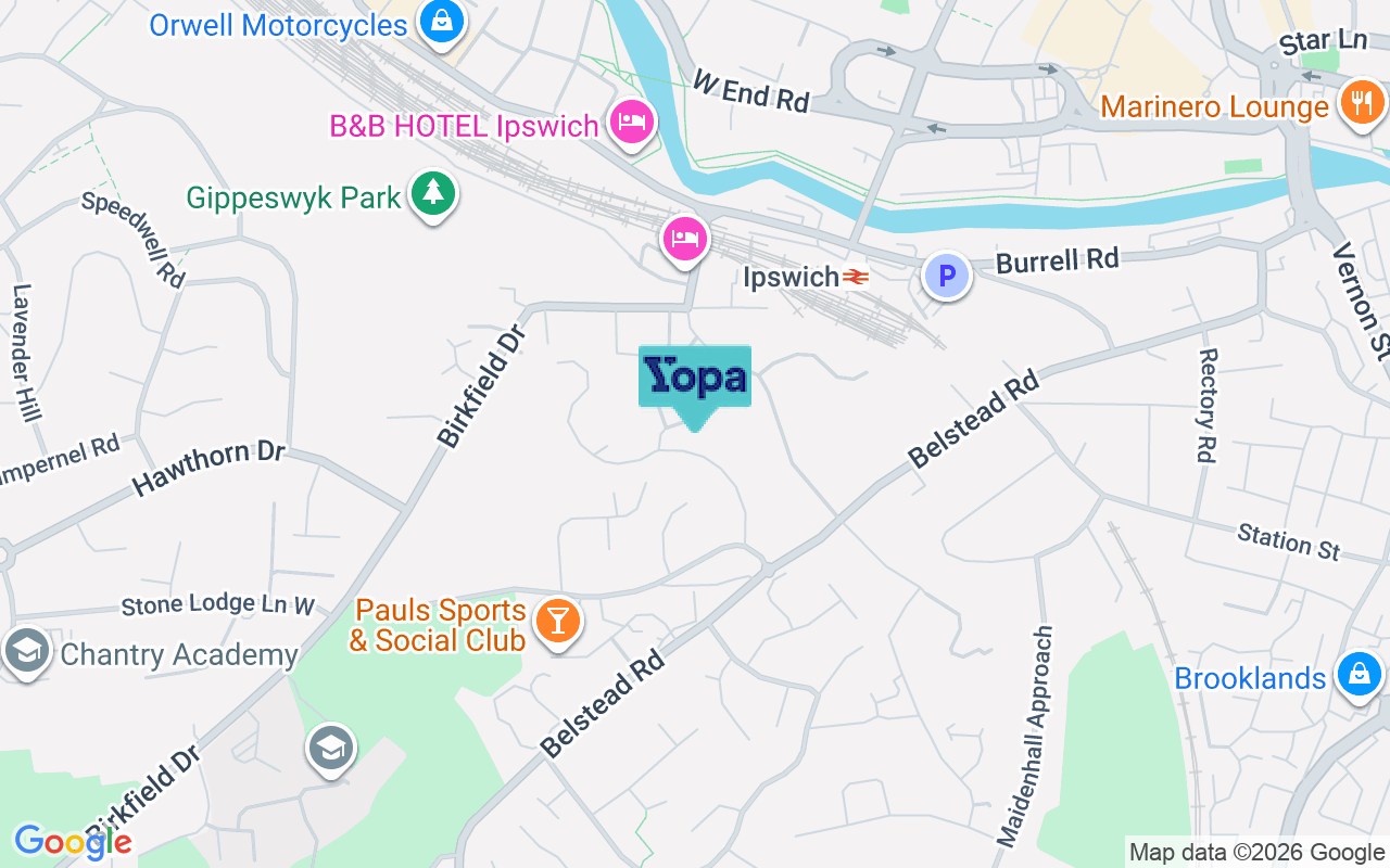 Map showing the location of IP2 9PD