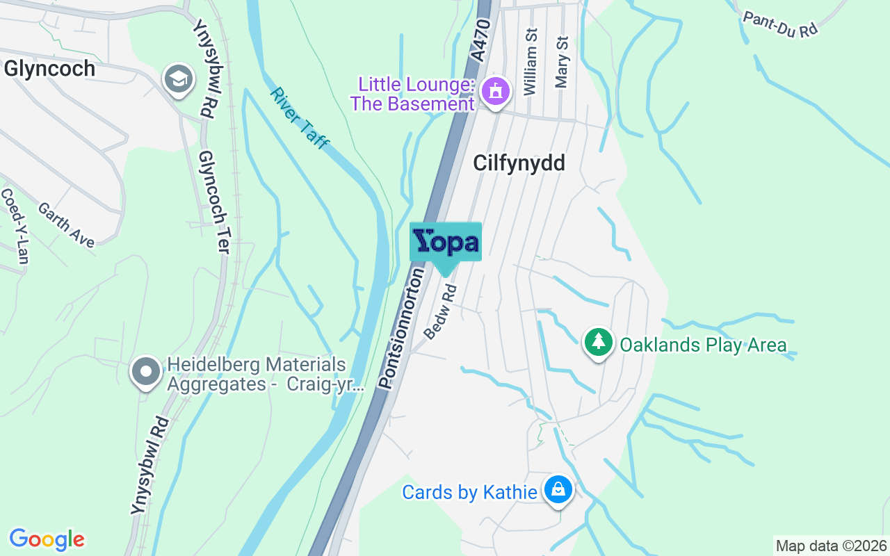 Map showing the location of CF37 4NT