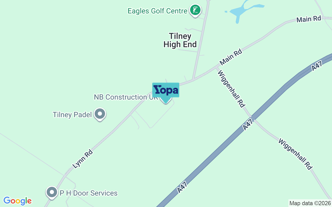 Map showing the location of PE34 4RT