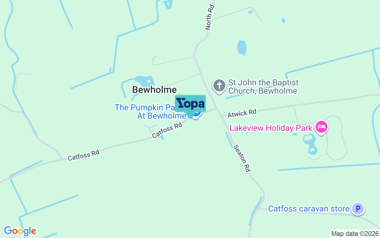 Map showing the location of YO25 8DX