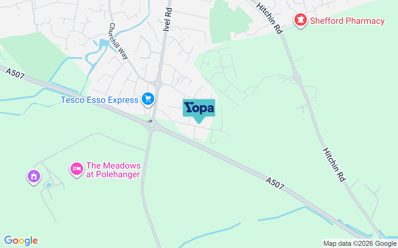 Map showing the location of SG17 5SW