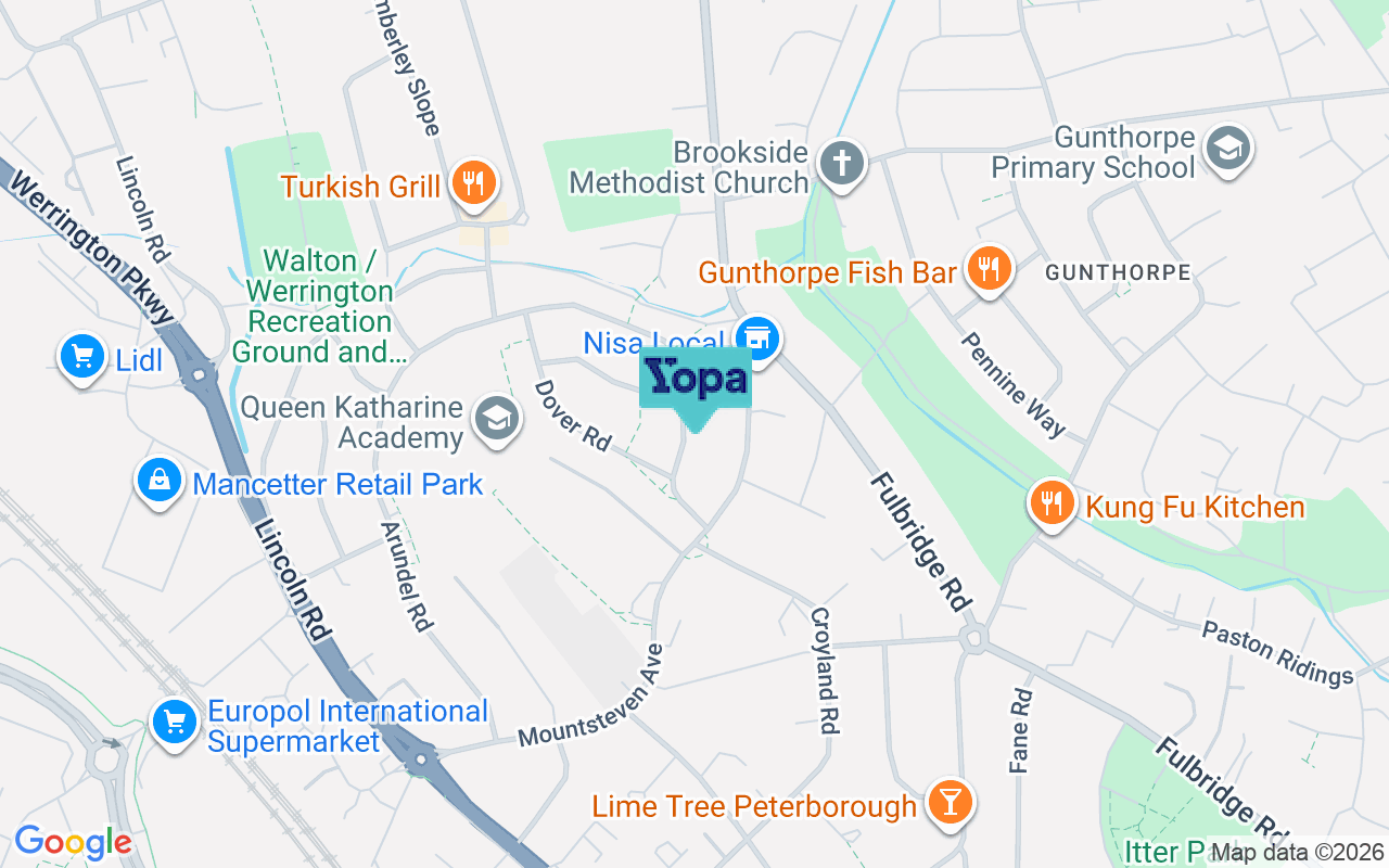 Map showing the location of PE4 6JB