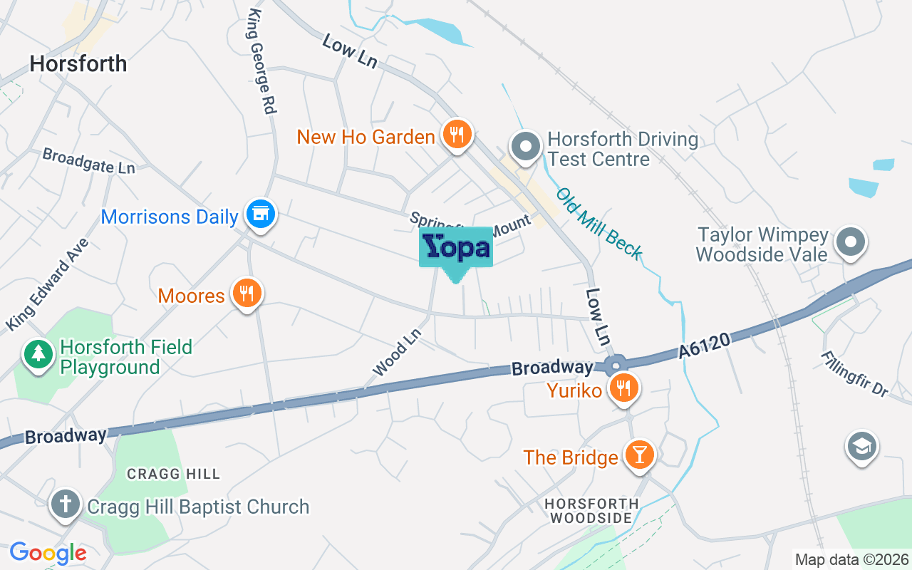 Map showing the location of LS18 5TE