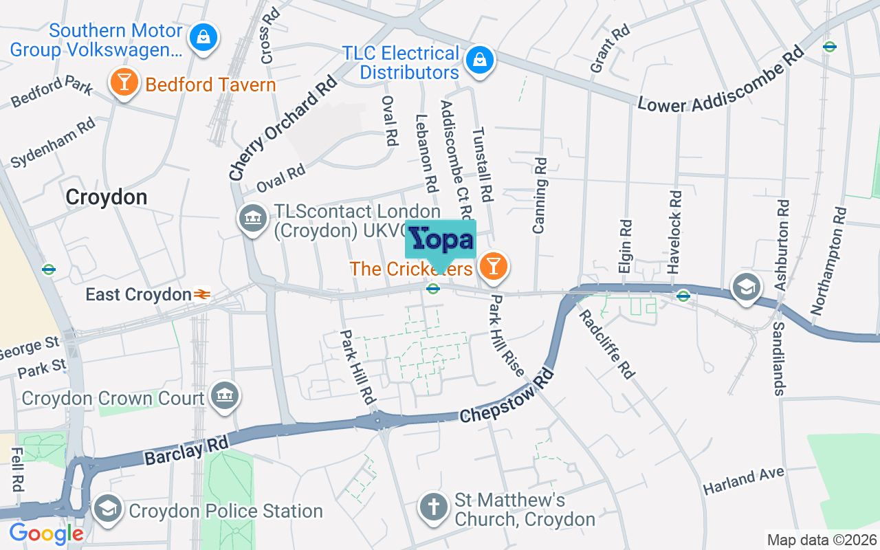 Map showing the location of CR0 6SF