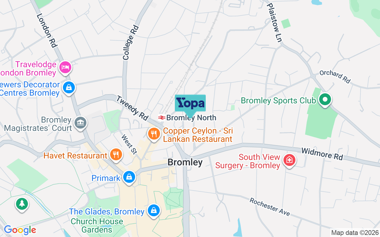 Map showing the location of BR1 3HA
