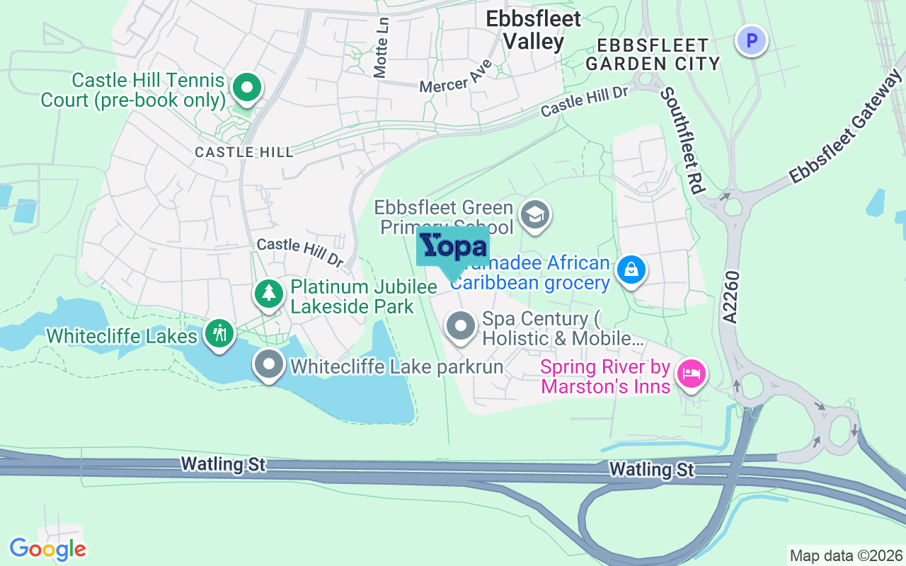 Map showing the location of DA10 1EA