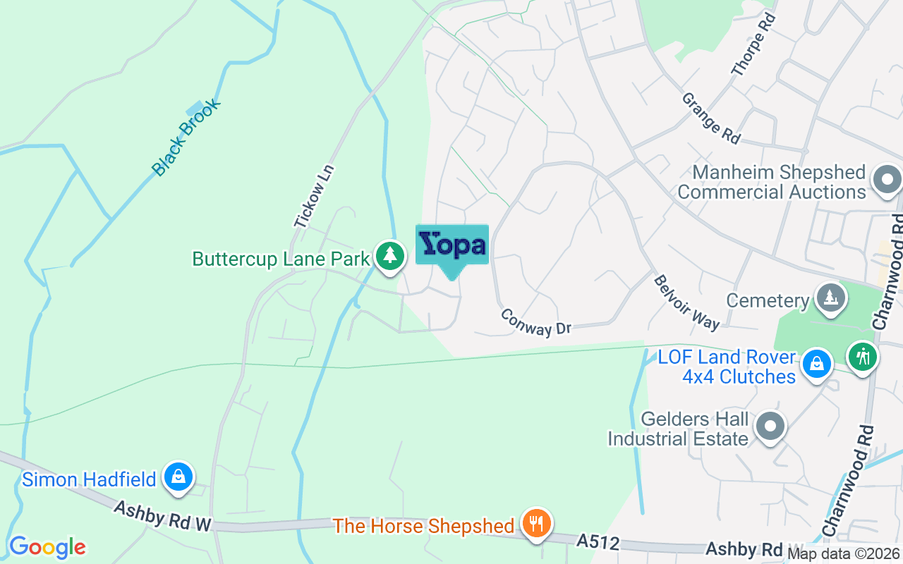 Map showing the location of LE12 9WP