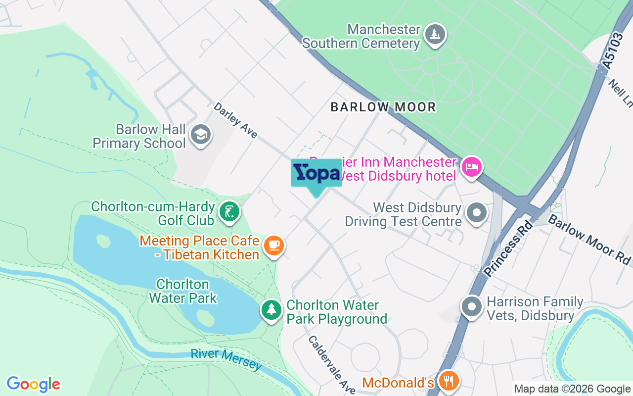 Map showing the location of M21 7WQ