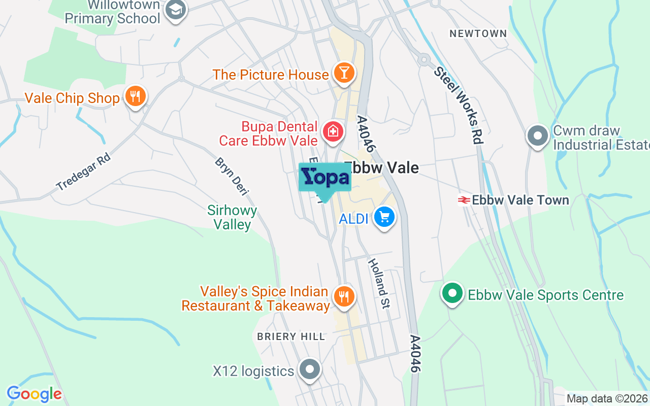 Map showing the location of NP23 6LG