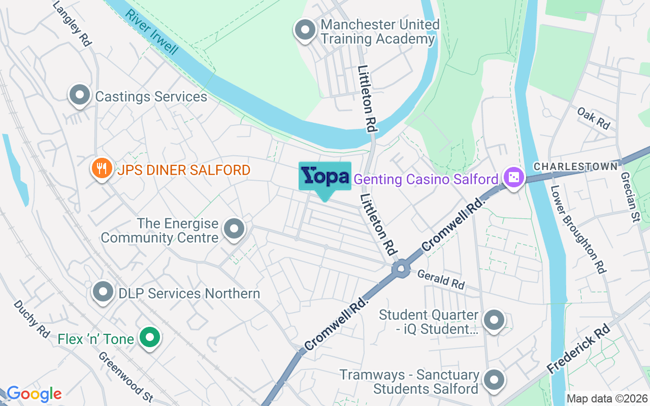Map showing the location of M6 6DY