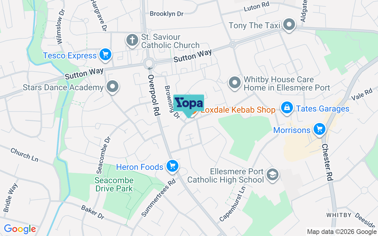 Map showing the location of CH65 7AN