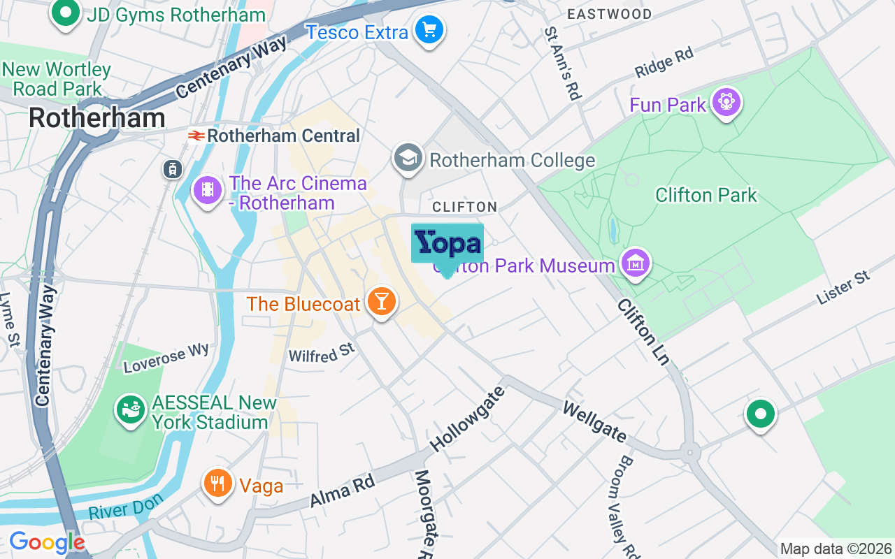 Map showing the location of S60 2LY