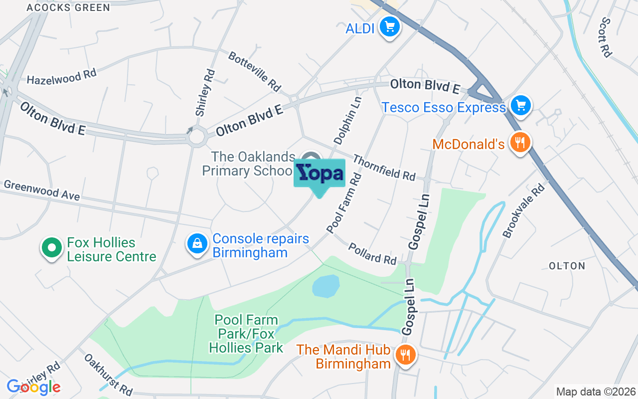 Map showing the location of B27 7BT