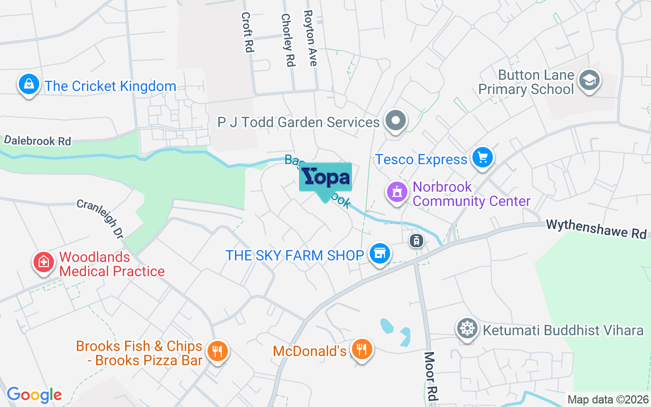 Map showing the location of M23 9QE