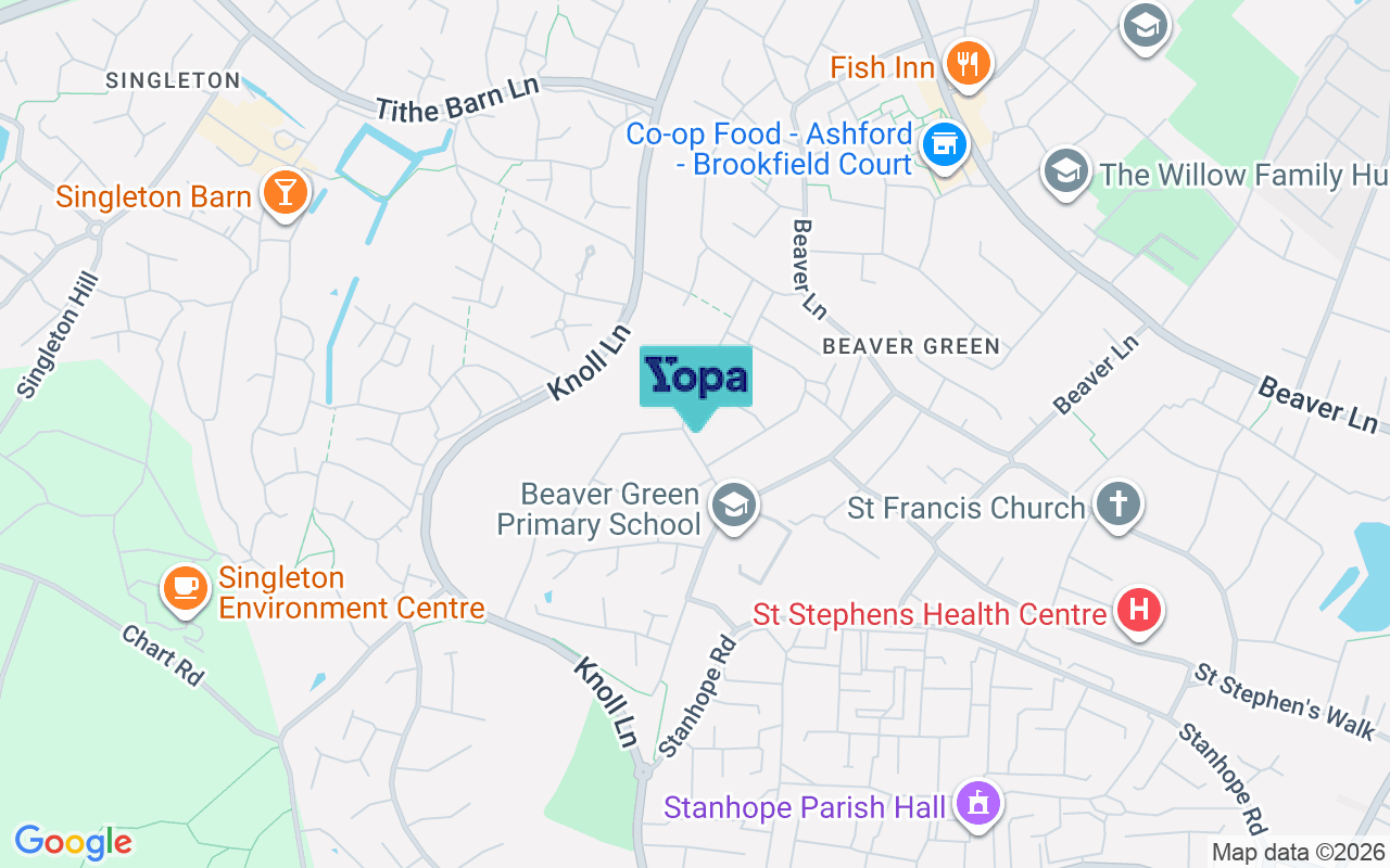 Map showing the location of TN23 5DP