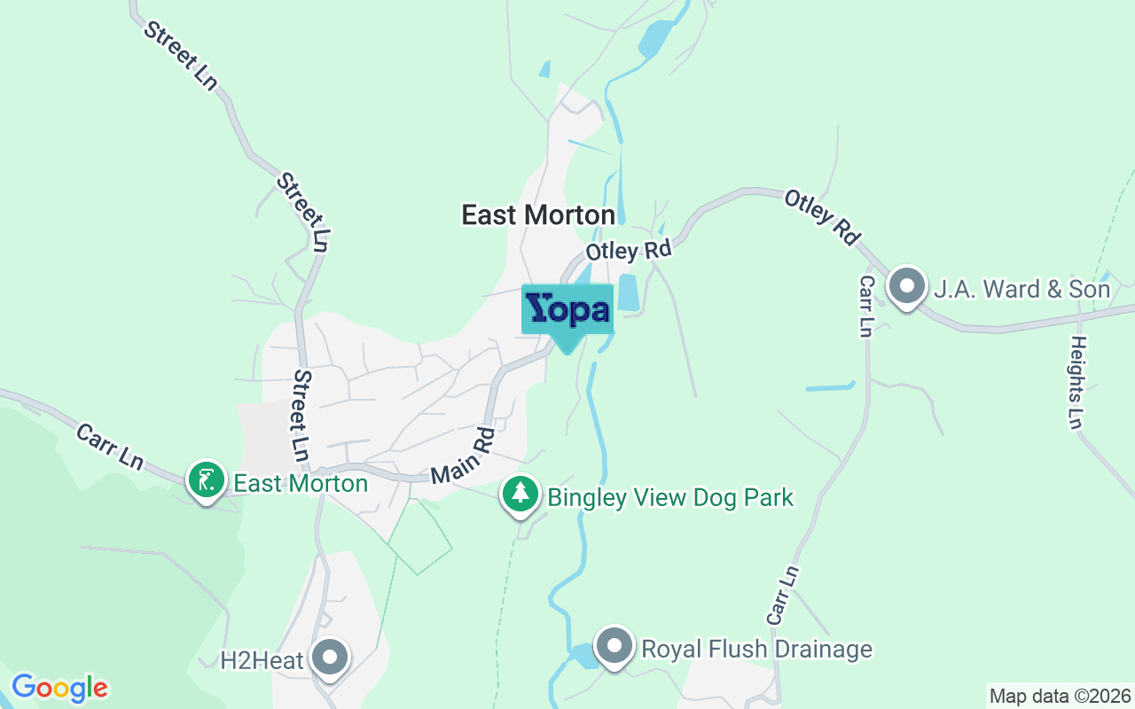 Map showing the location of BD20 5UG