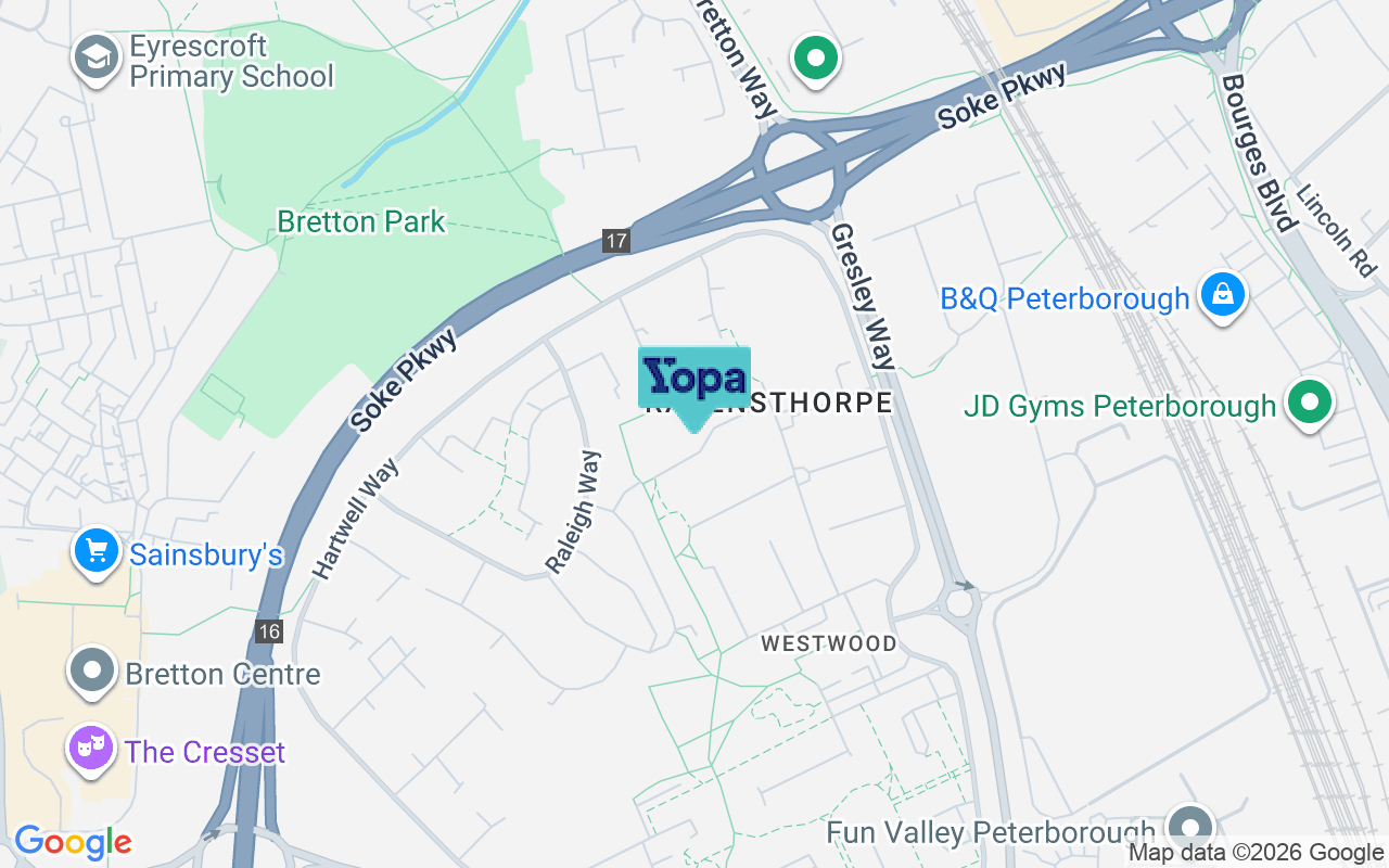 Map showing the location of PE3 7JF