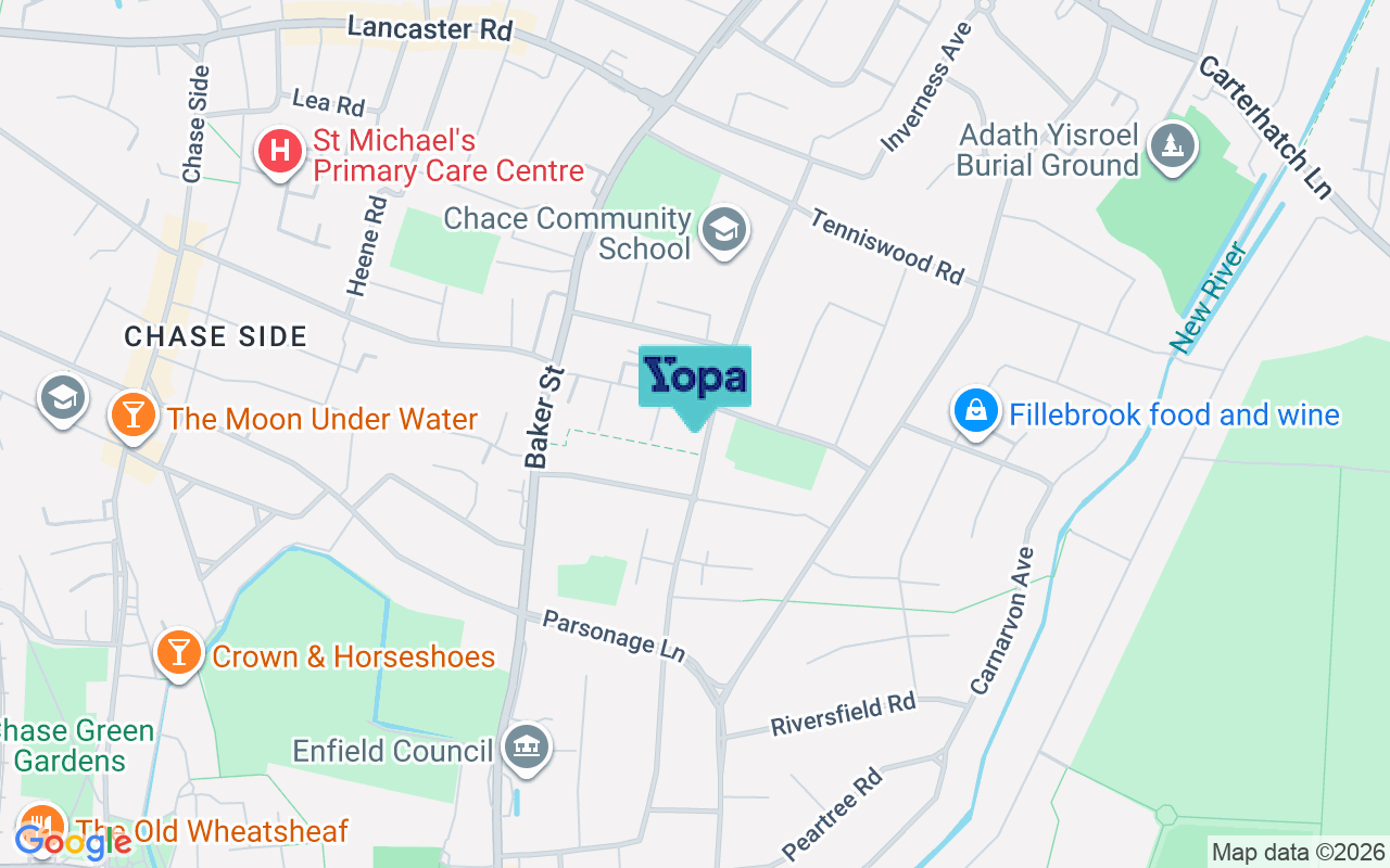 Map showing the location of EN1 3HJ
