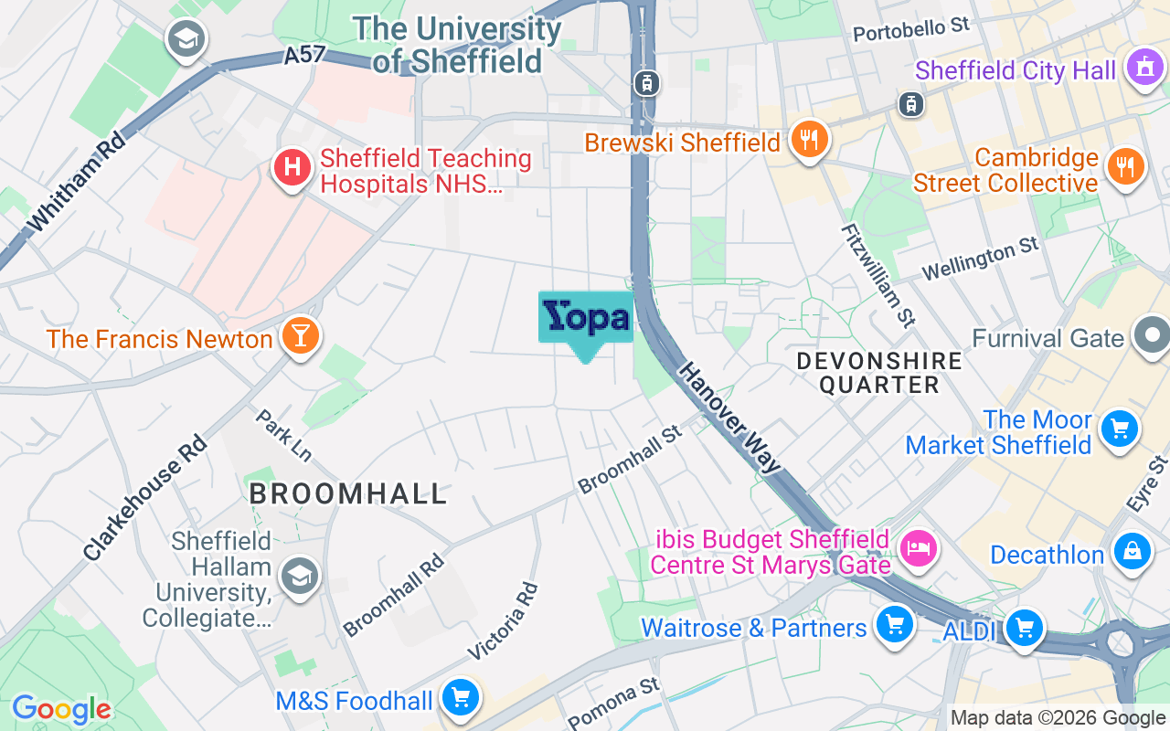Map showing the location of S10 2FQ