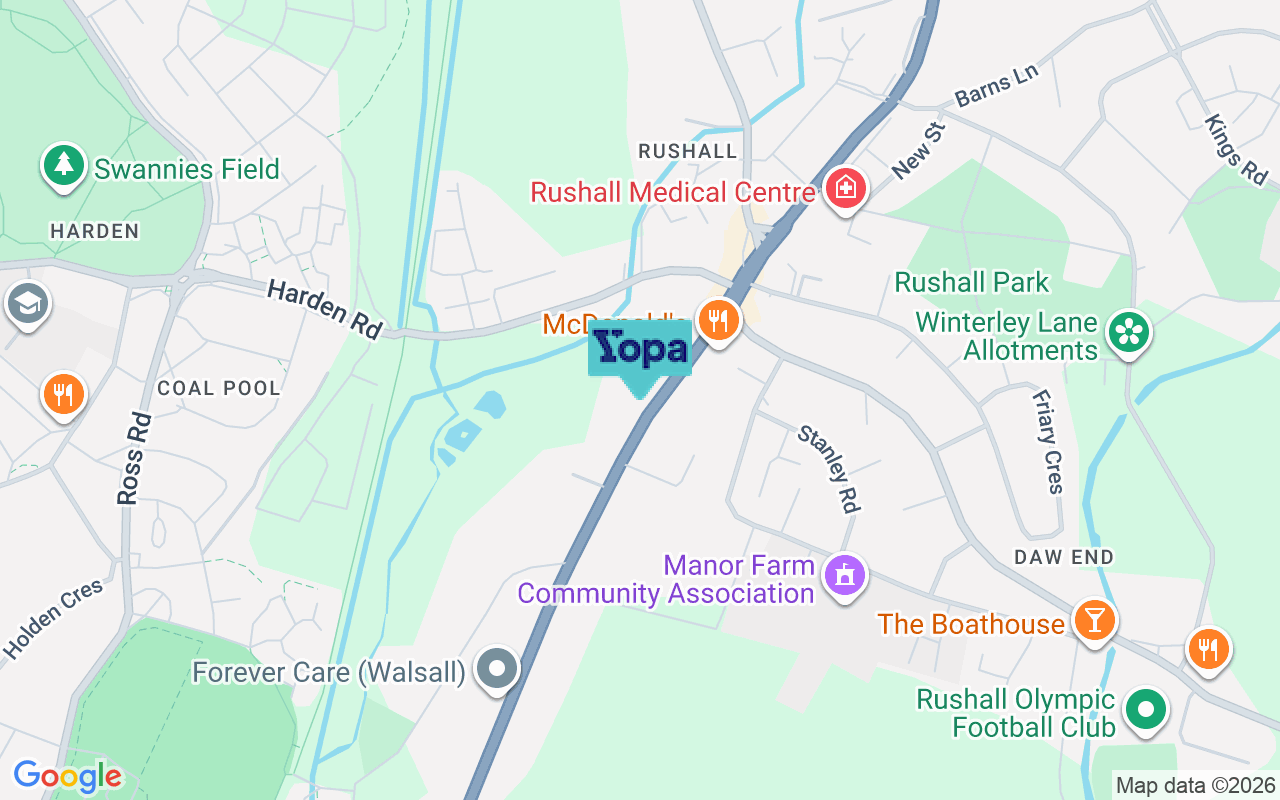 Map showing the location of WS4 1ED