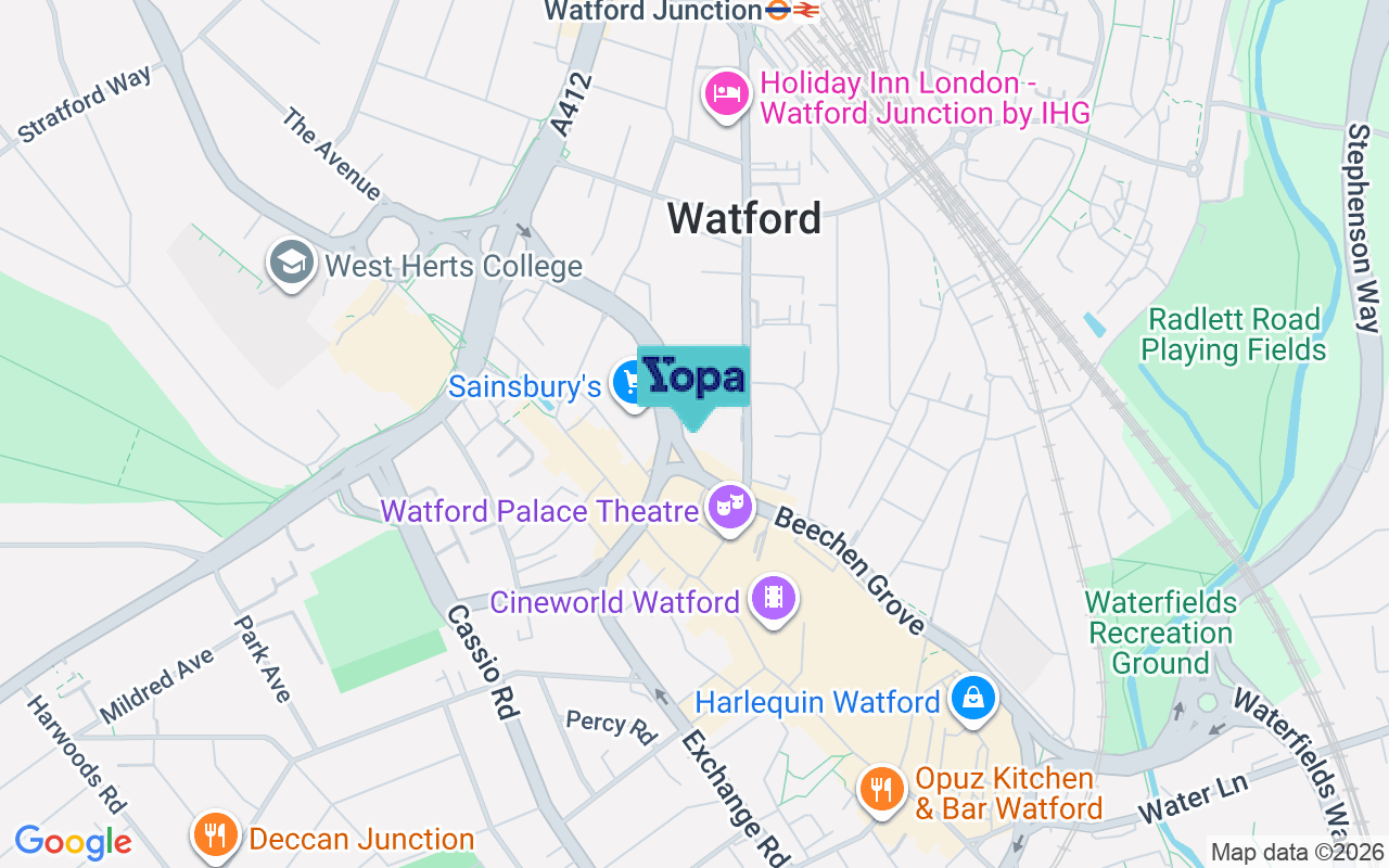 Map showing the location of WD17 1DN