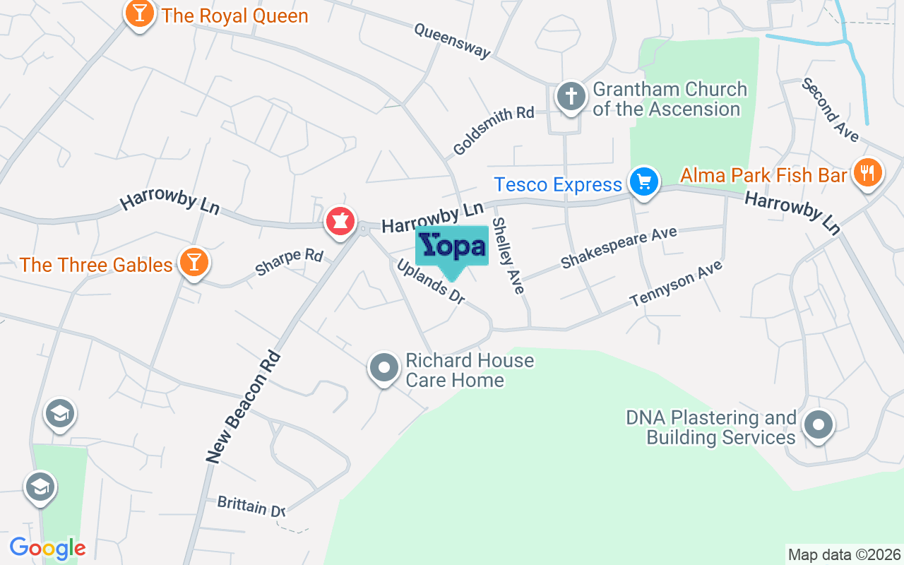 Map showing the location of NG31 9NT