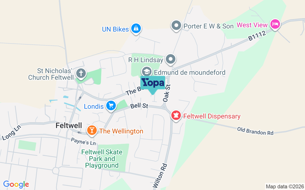 Map showing the location of IP26 4DS