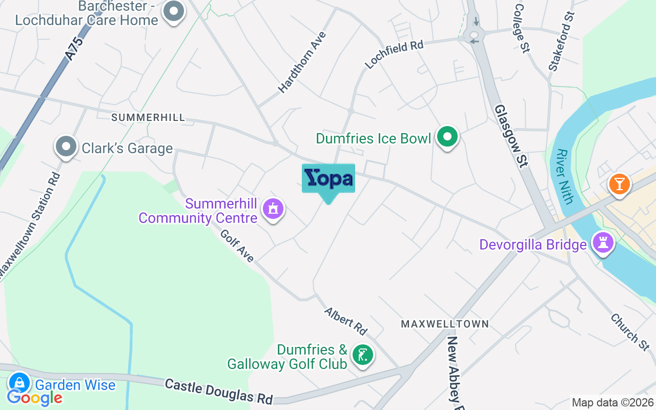Map showing the location of DG2 9DZ