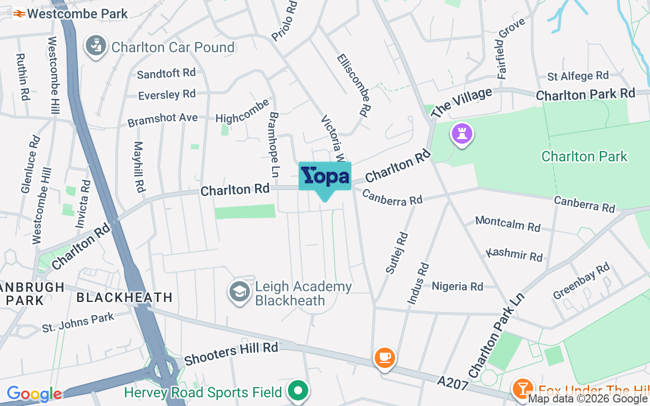 Map showing the location of SE7 7DP