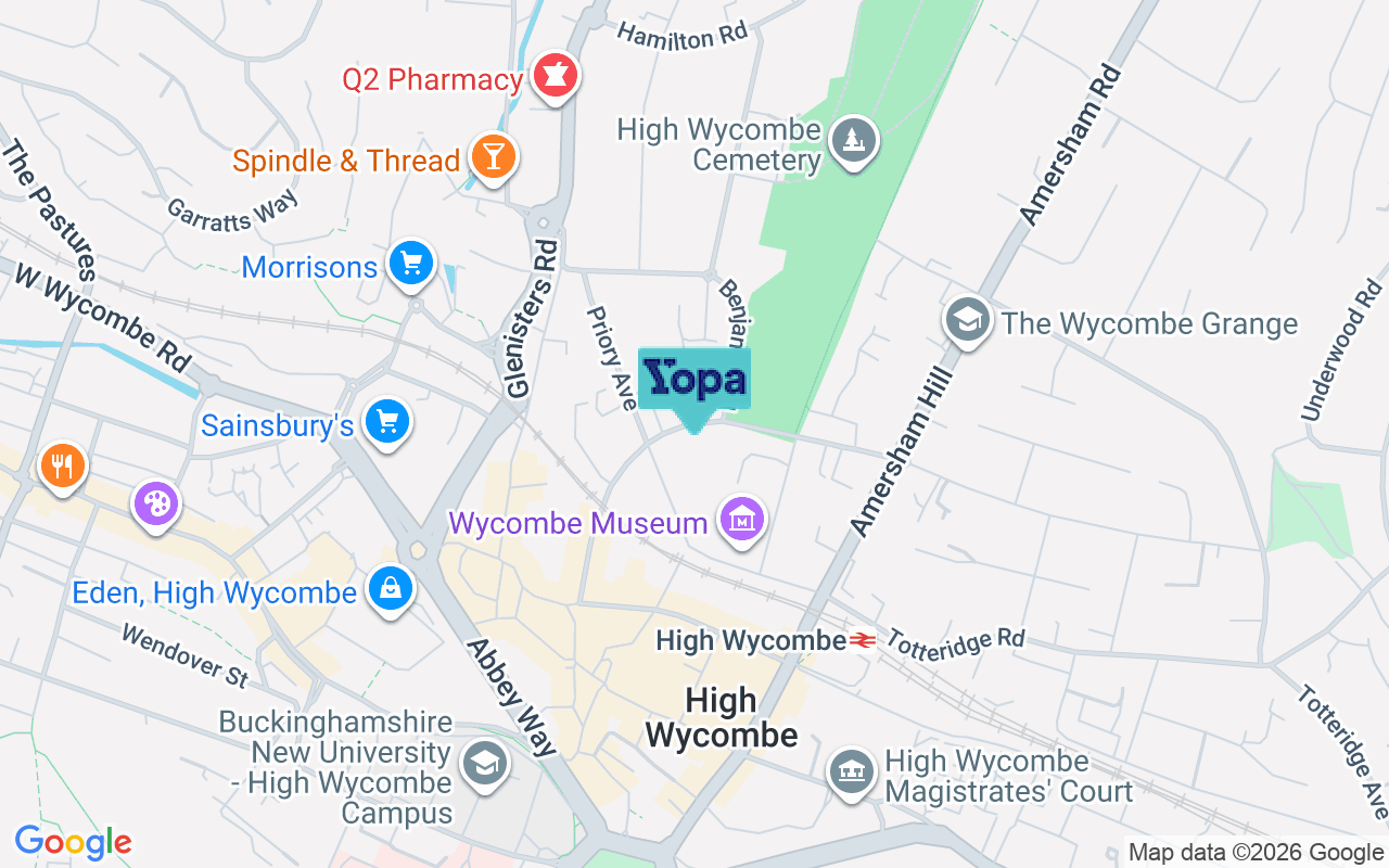 Map showing the location of HP13 6SL