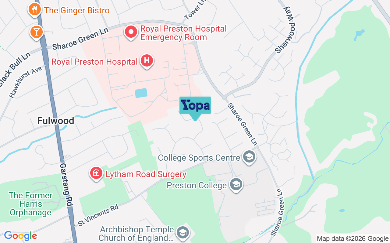Map showing the location of PR2 8YS