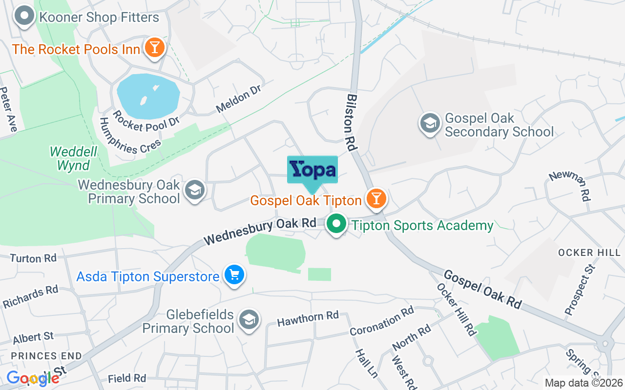Map showing the location of DY4 0BA