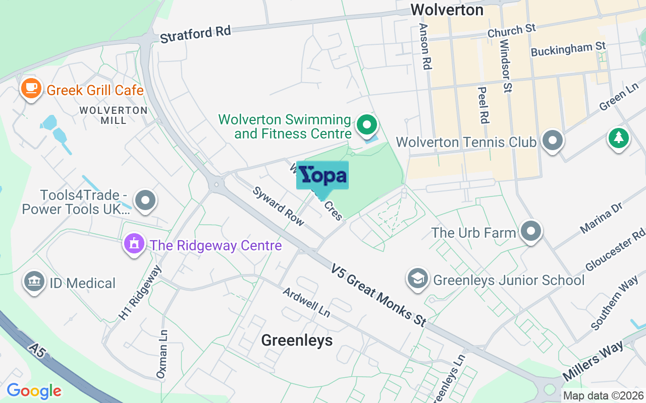 Map showing the location of MK12 5LL