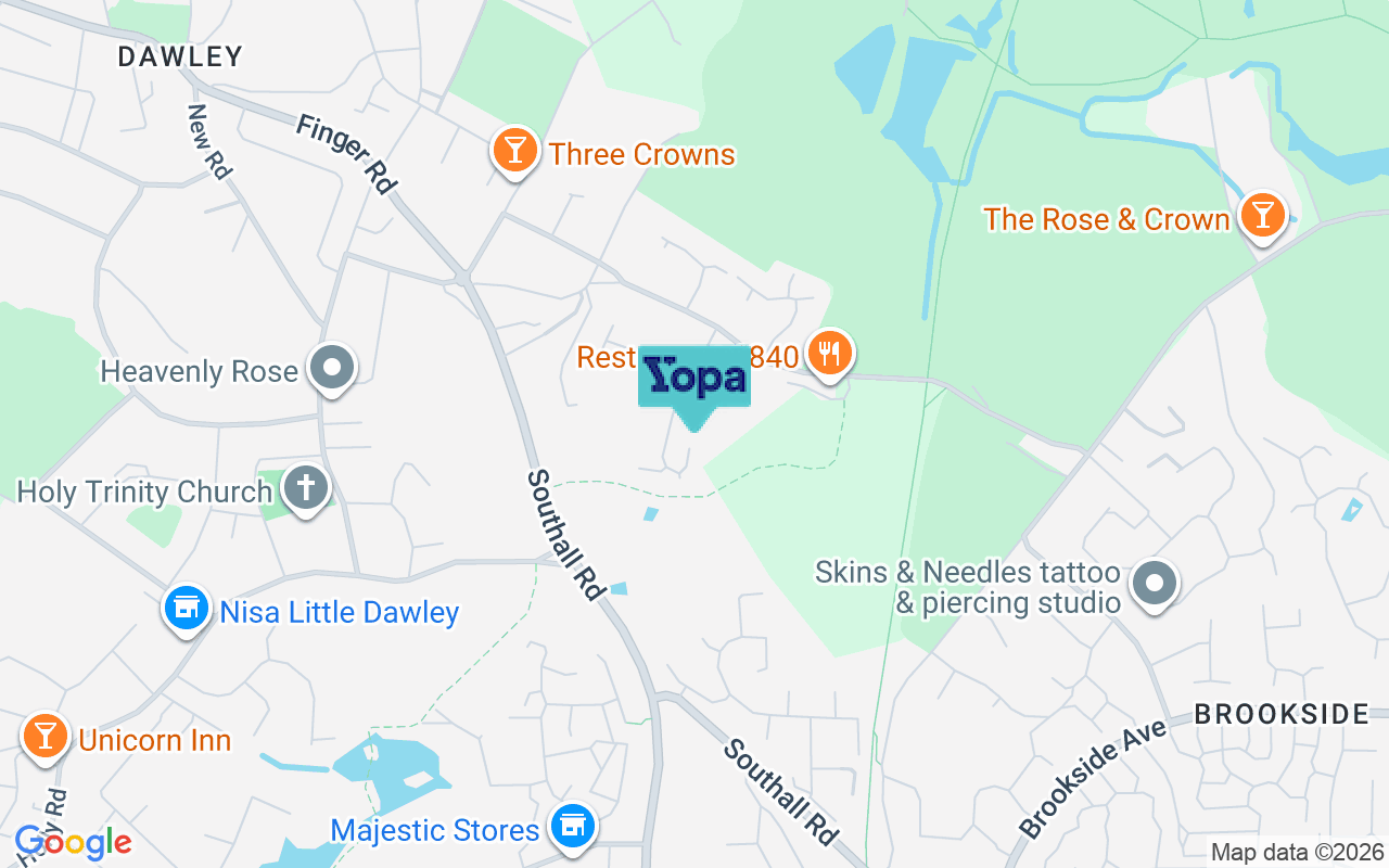 Map showing the location of TF4 3SY