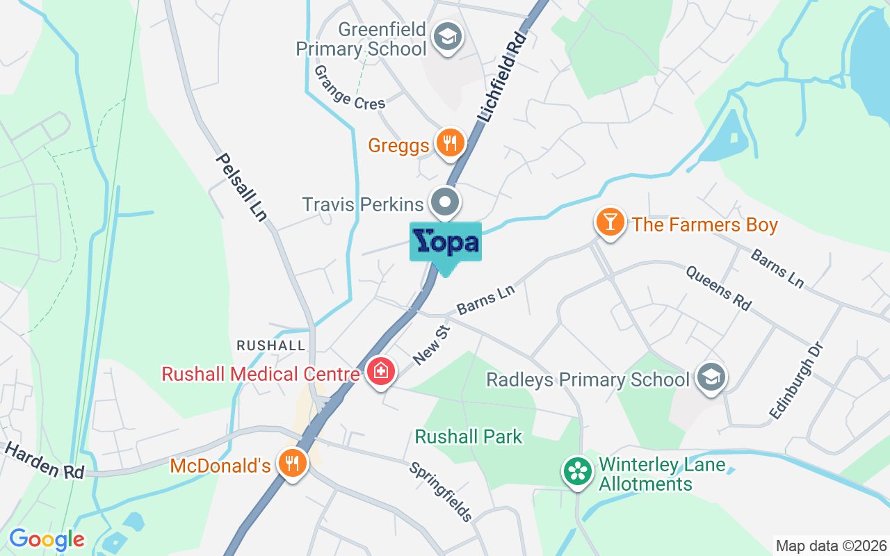 Map showing the location of WS4 1NP