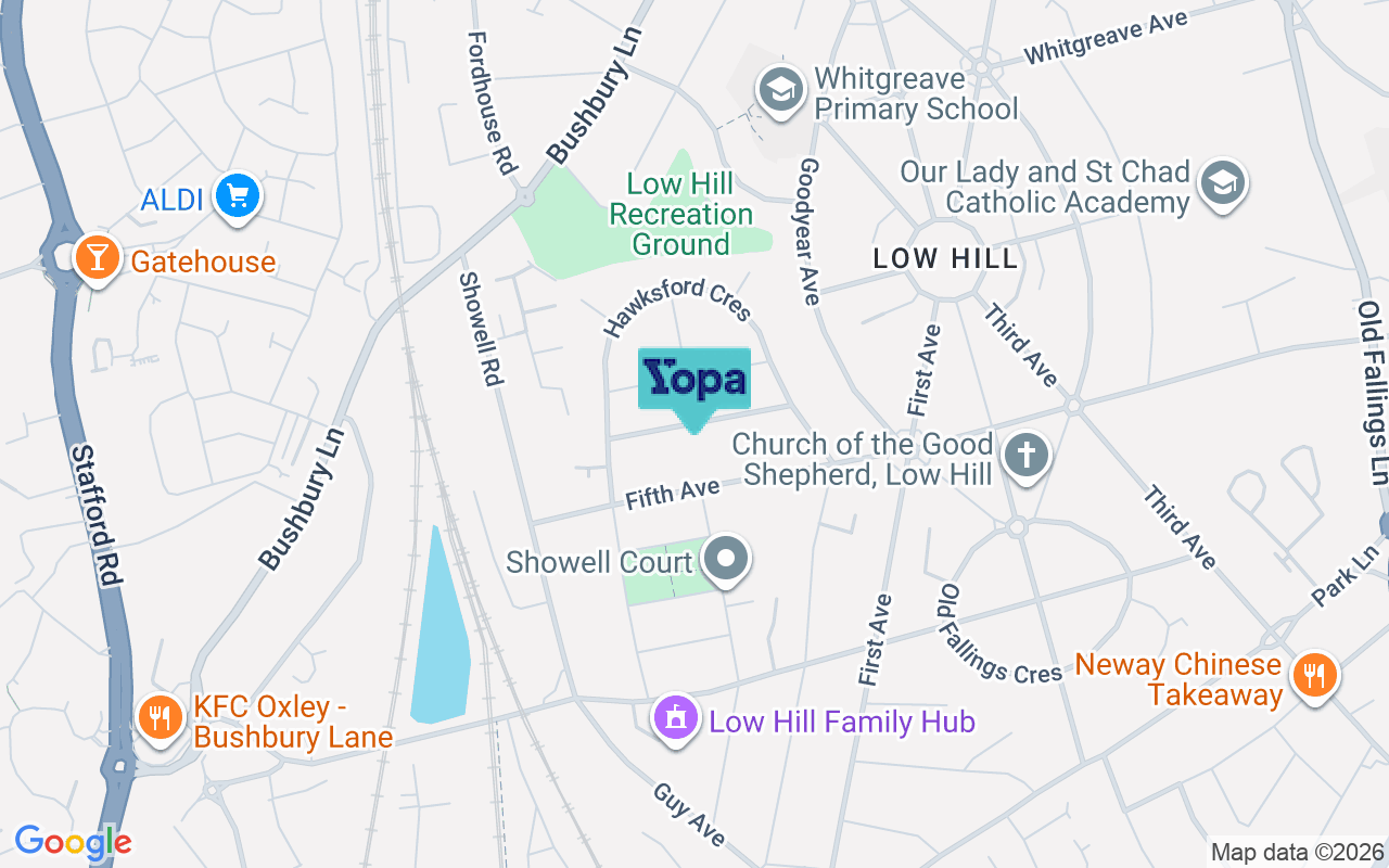 Map showing the location of WV10 9SH