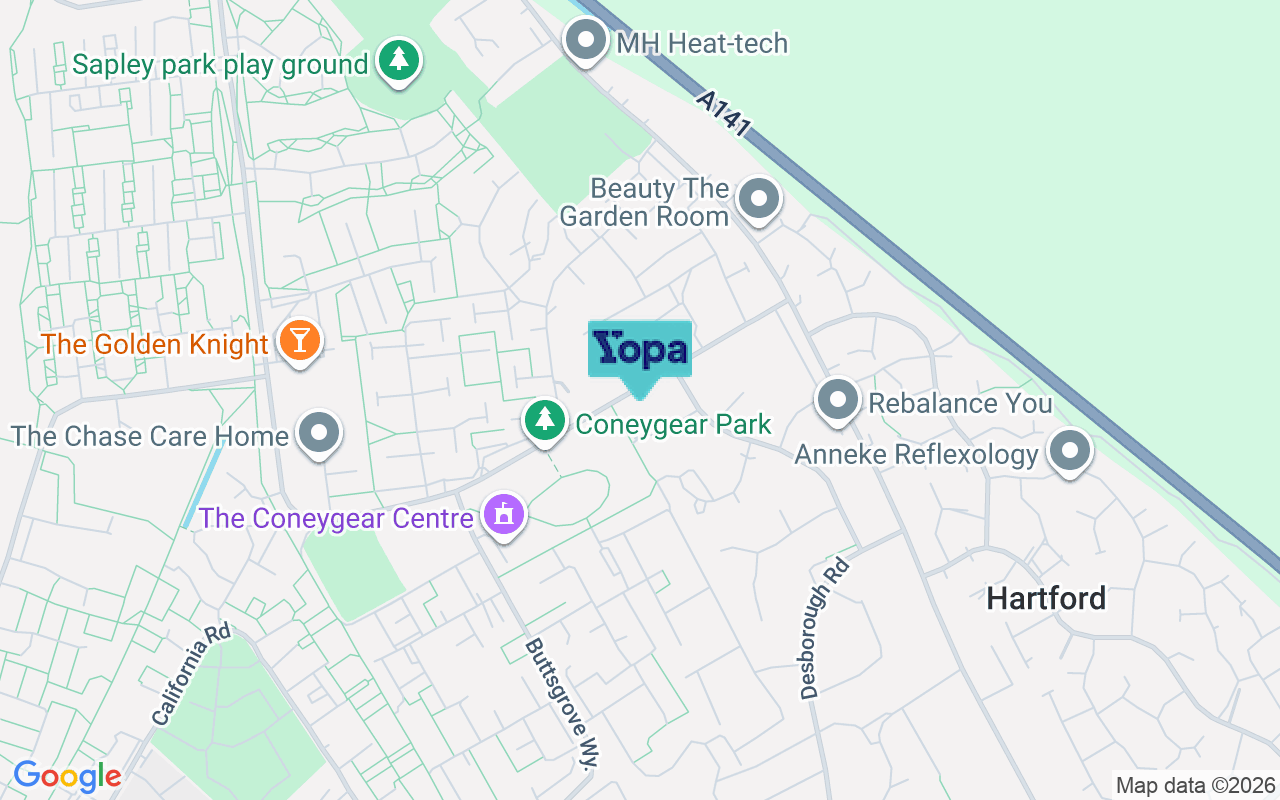 Map showing the location of PE29 1QN
