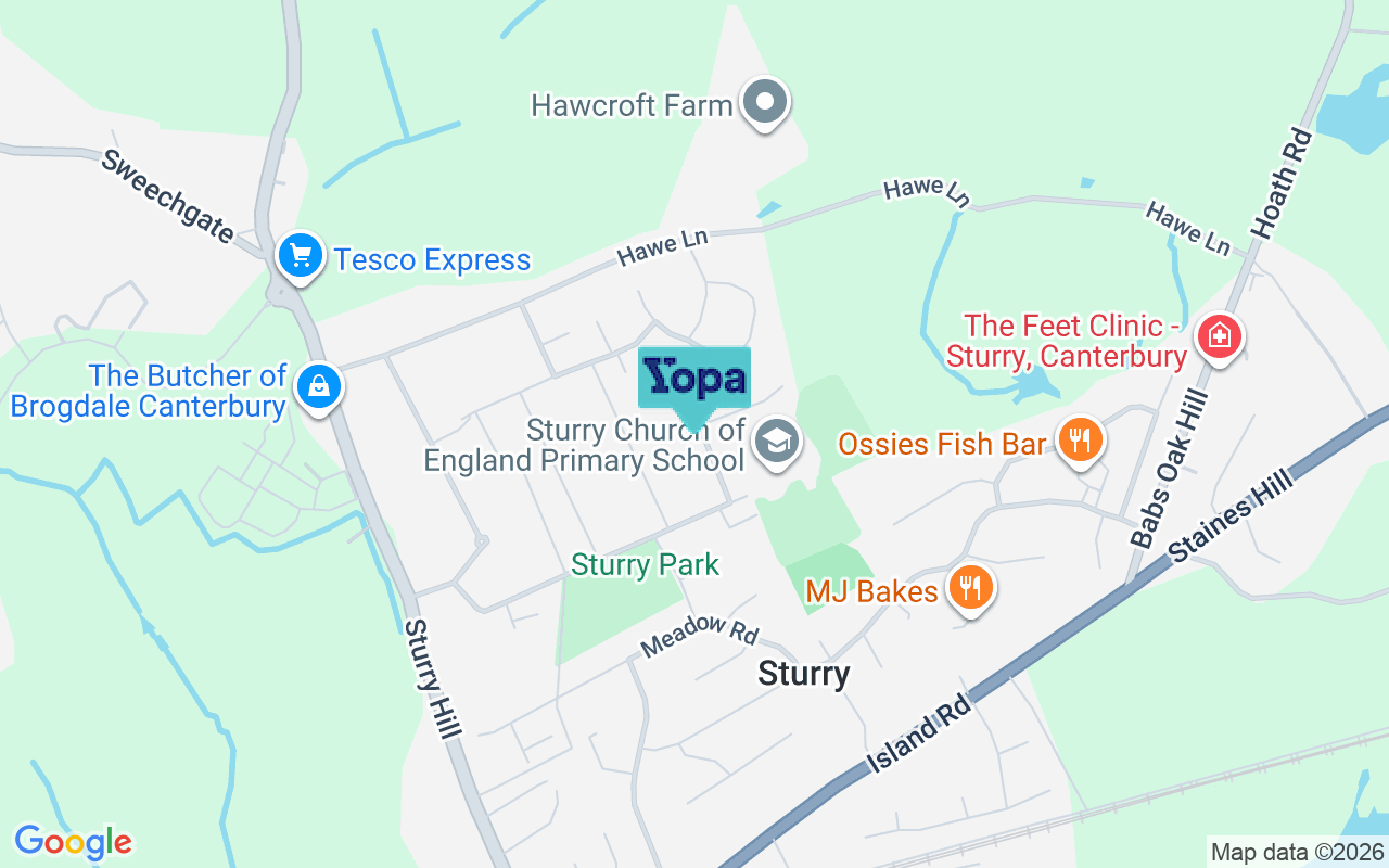 Map showing the location of CT2 0NU