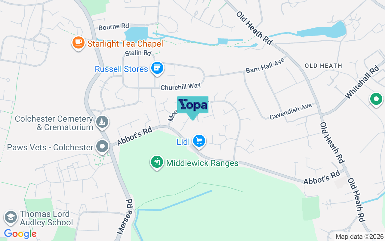 Map showing the location of CO2 8BQ