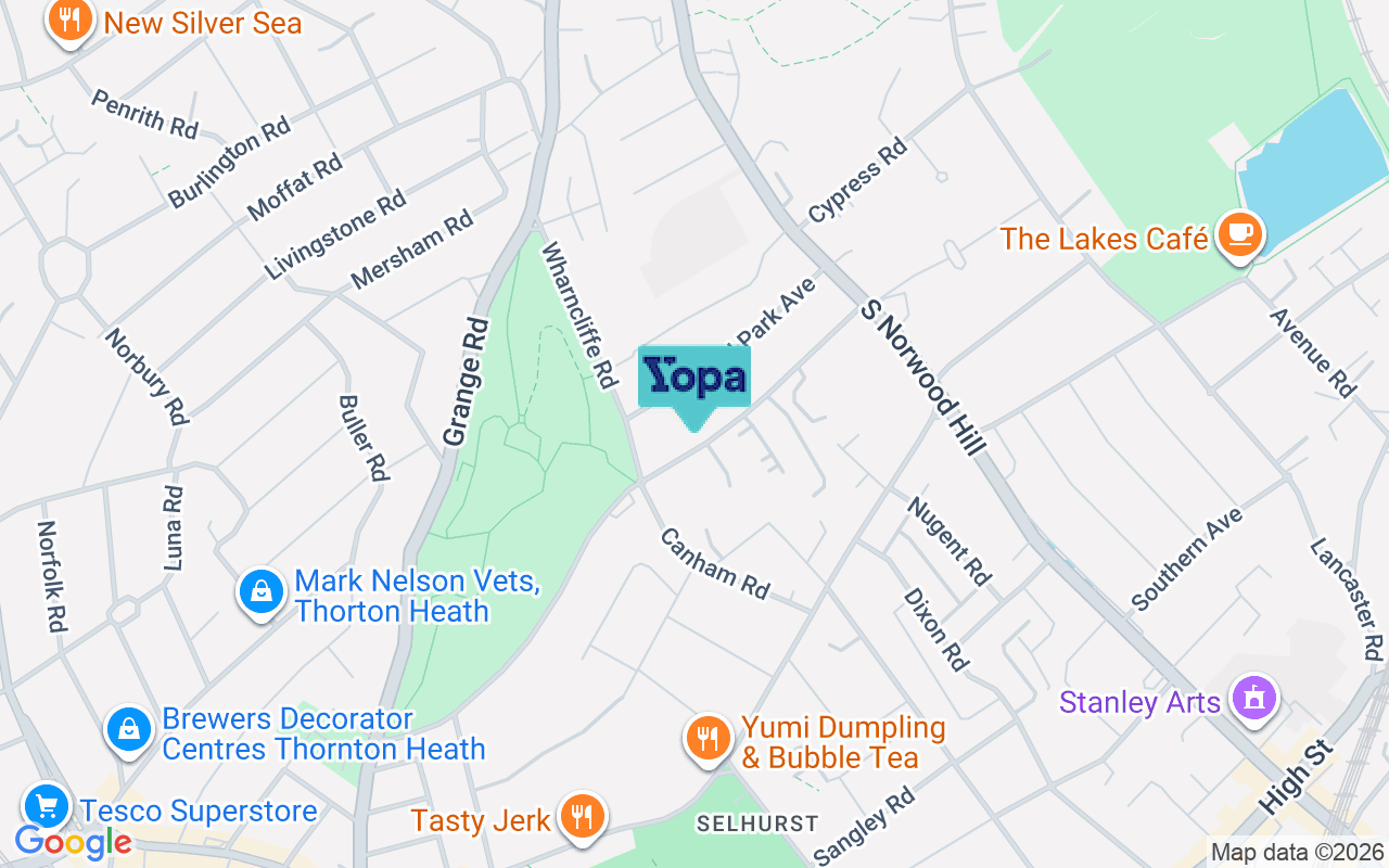 Map showing the location of SE25 6SB