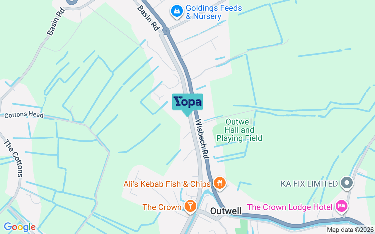 Map showing the location of PE14 8TD