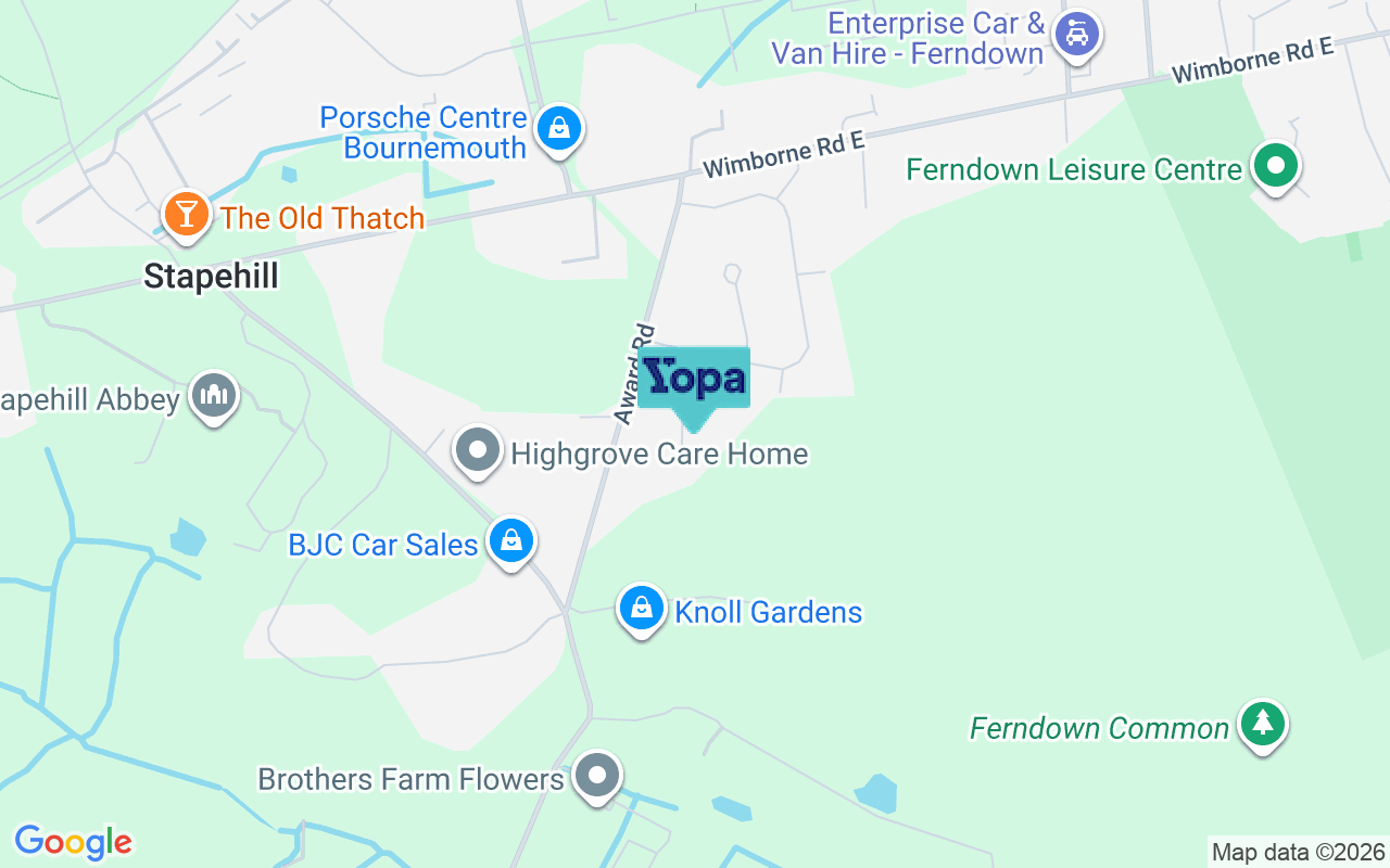 Map showing the location of BH21 7PB