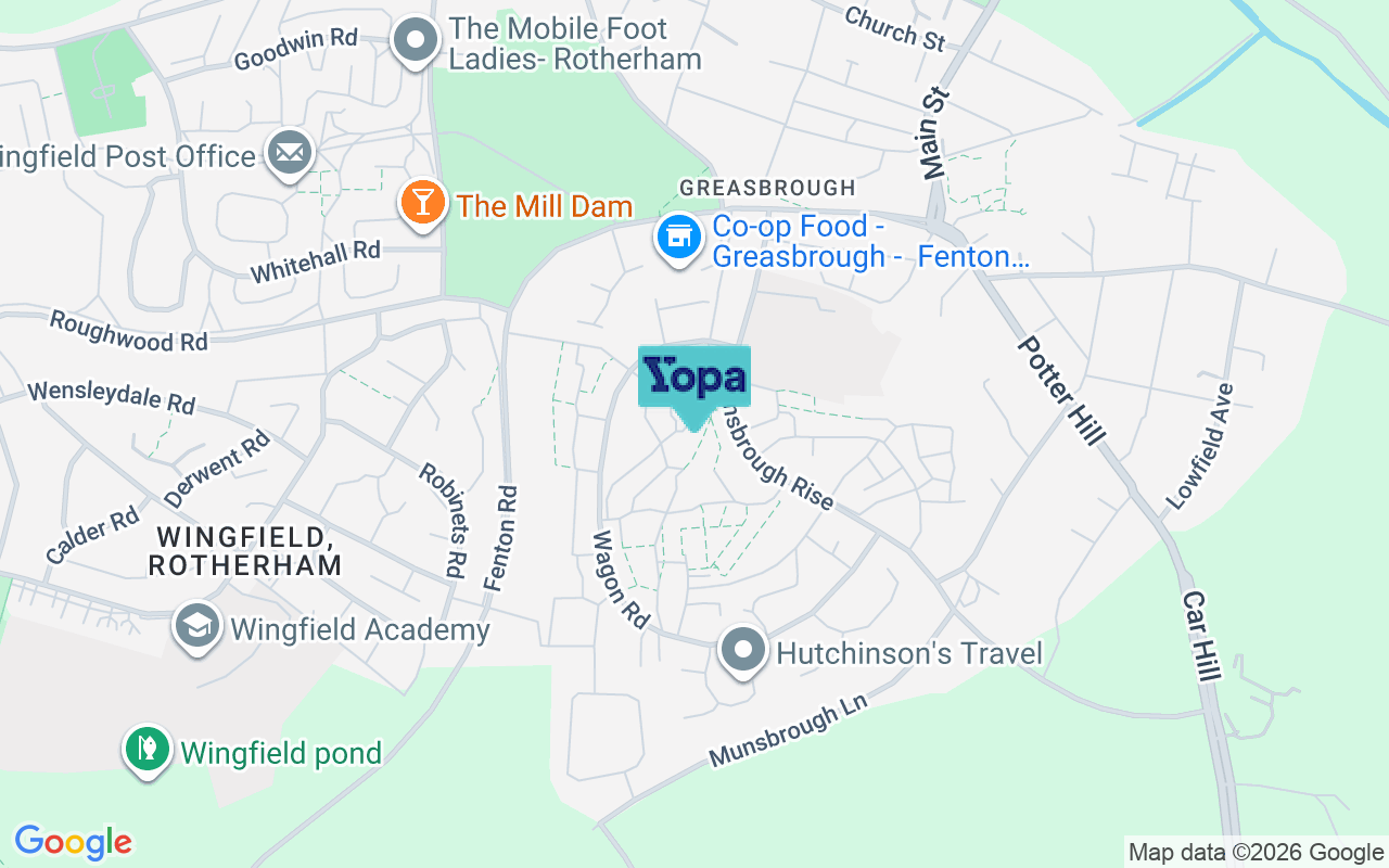 Map showing the location of S61 4QU